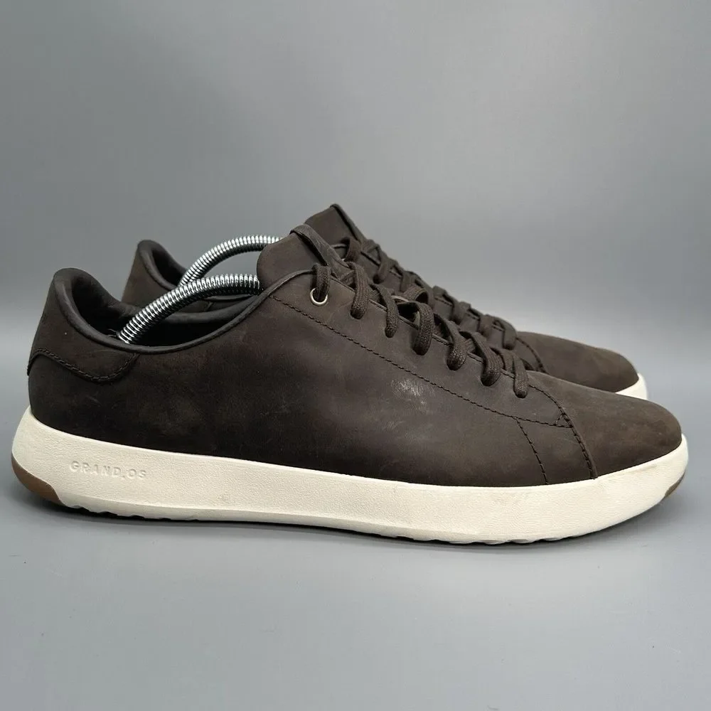 Cole Haan Grandpro Java Brown Leather Distressed Tennis Shoes Sneakers Mens 11.5